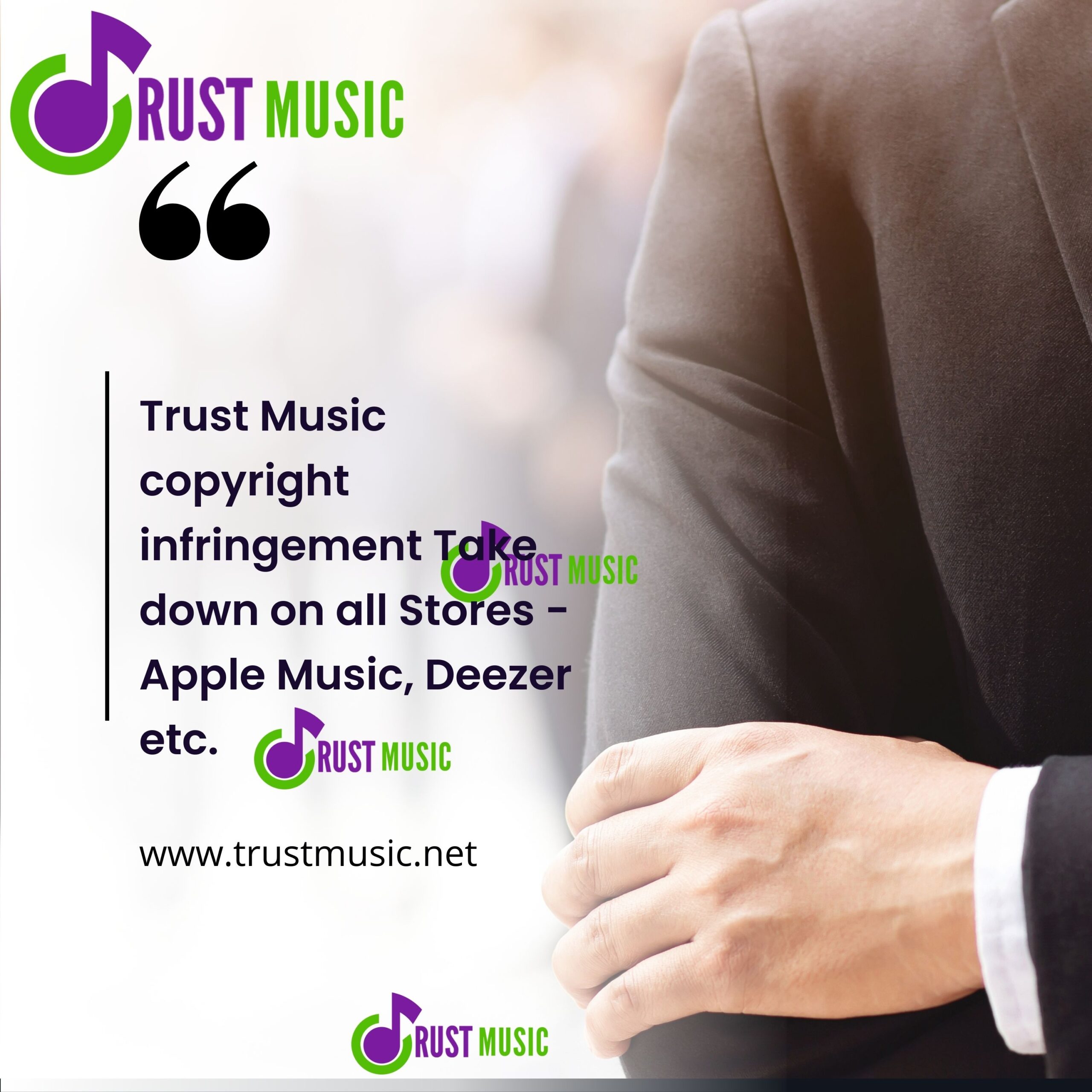 Trust Music – copyright infringement Take down on all Stores -Apple Music, Deezer etc.